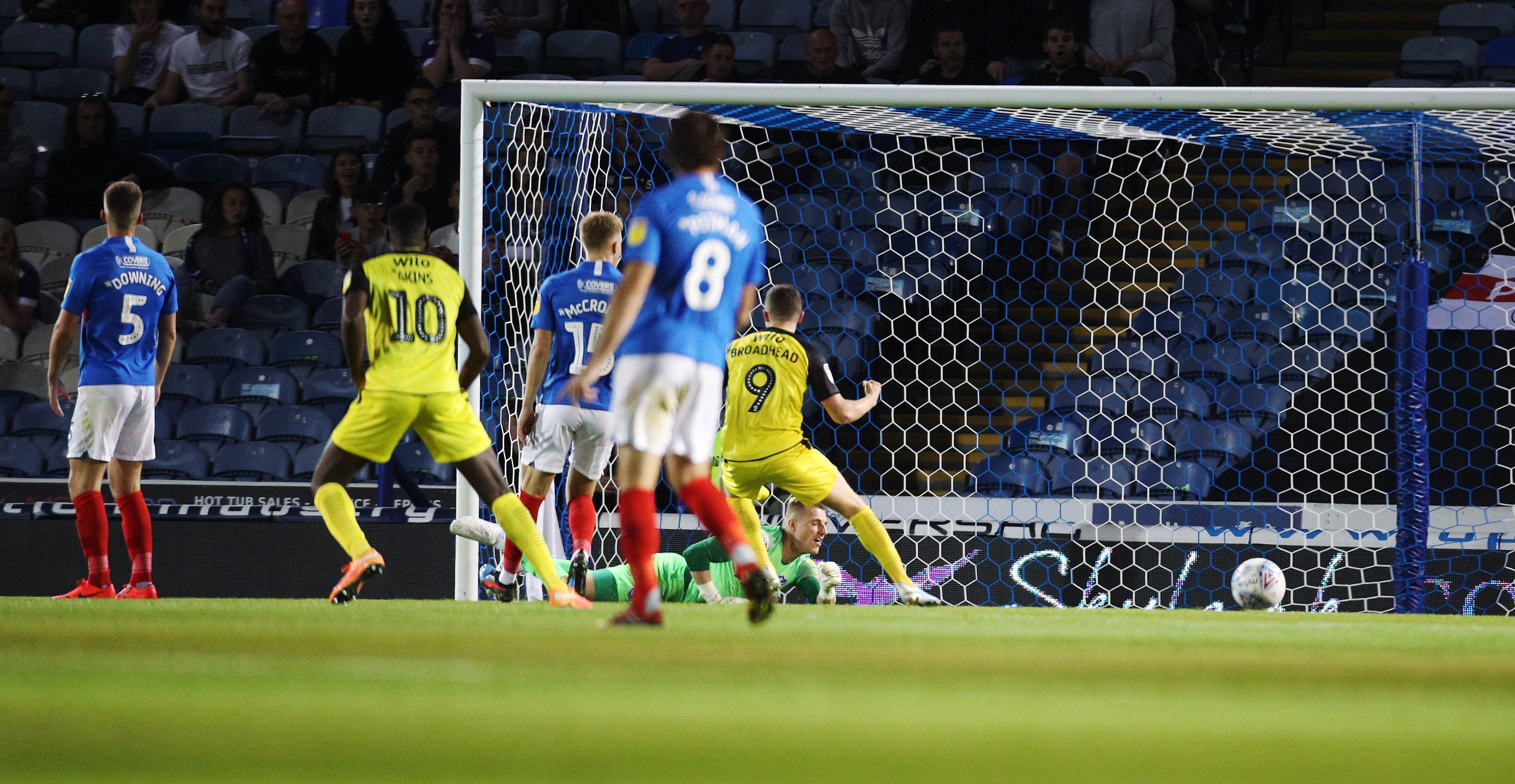 LEAGUE ONE Portsmouth v Burton 17/09/2019.Burton scores first goal of the match 