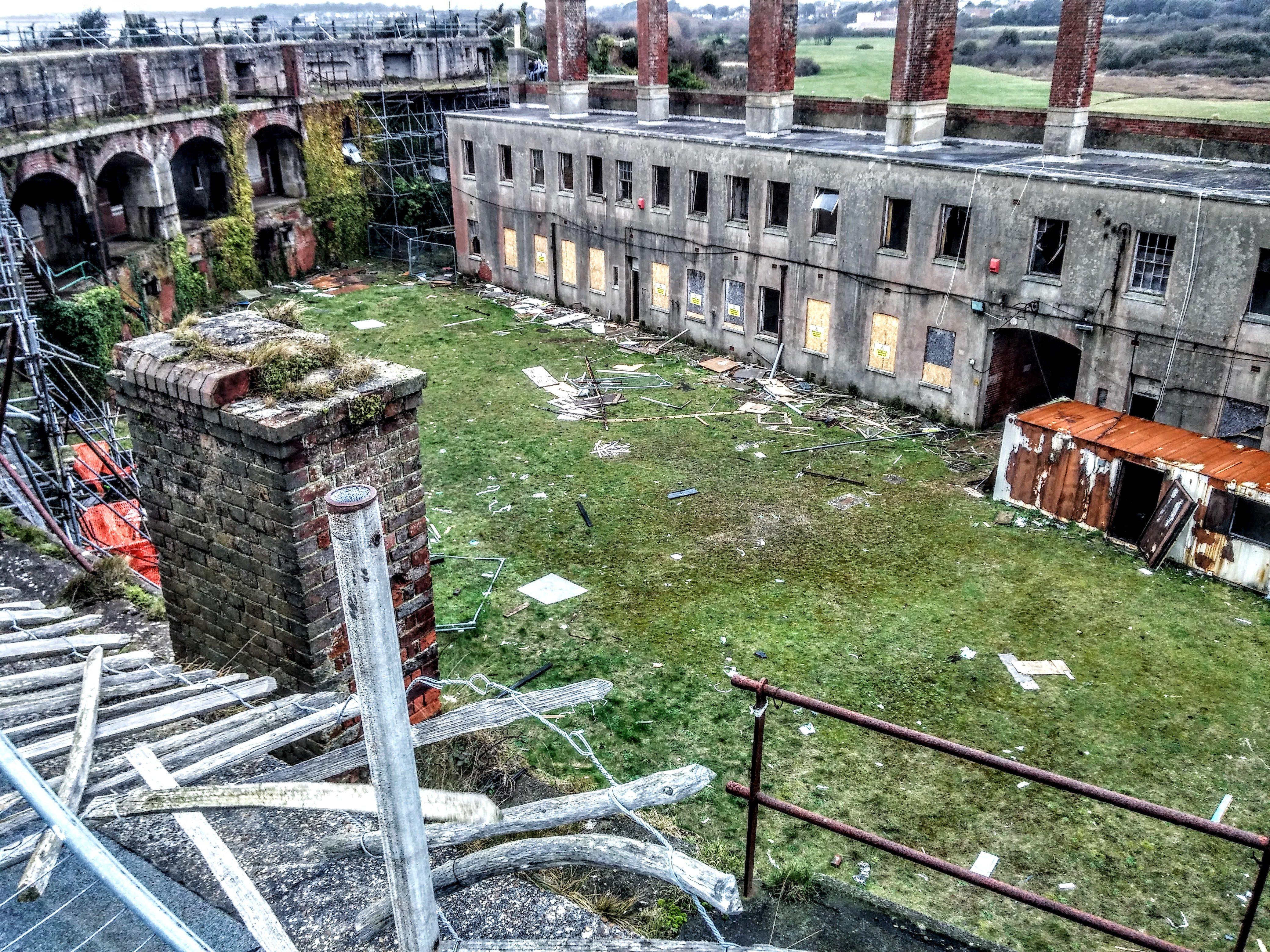 Inside Fort Gilkicker in Gosport.