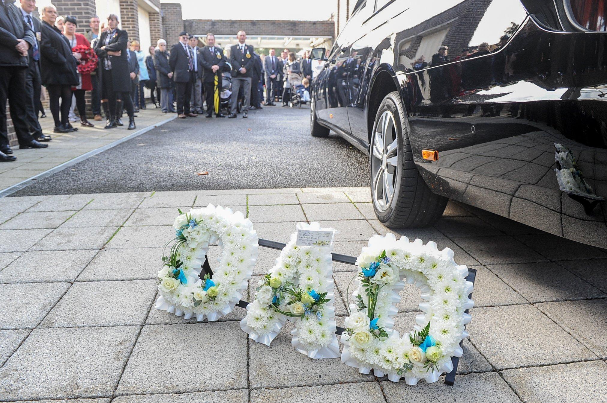 Floral tributes at the funeral.

Picture: Habibur Rahman