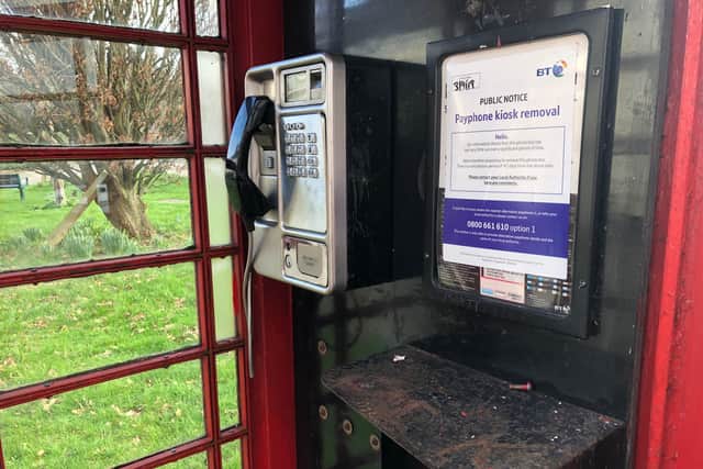 The inside of the phone box has begun to rust - but will be refurbished thanks to £600 from the council.