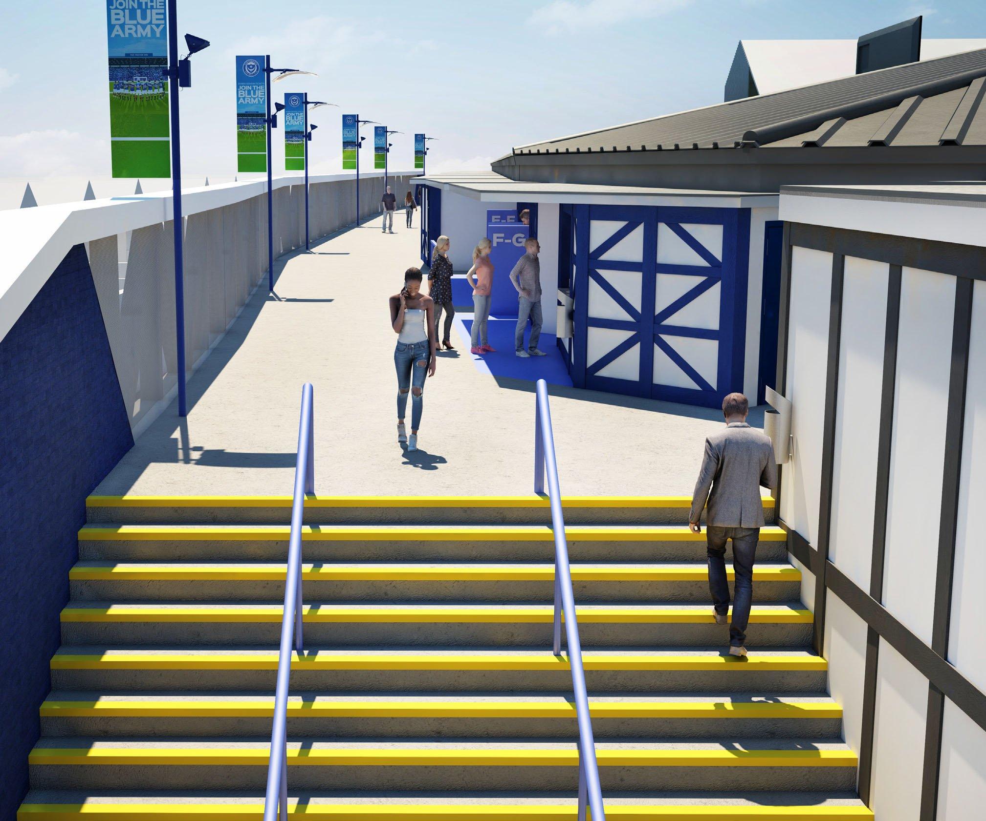 14/1/20 Fratton Park Proposed (Milton End) RedevelopmentPortsmouth Football Club announce that it will submit a planning application for consideration to commence phase one of the proposed redevelopment of Fratton ParkPictured: MILTON STAND - NORTH EAST CONCOURSE
