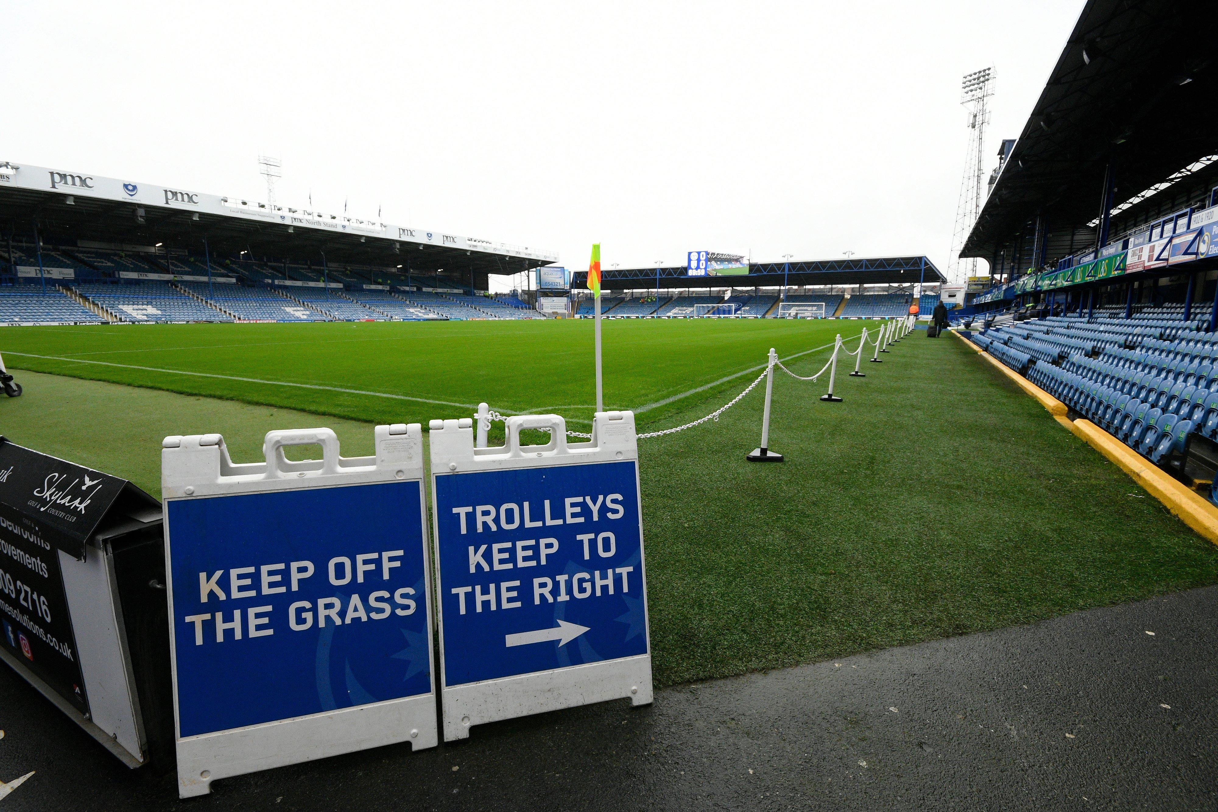 The Fratton Park pitch