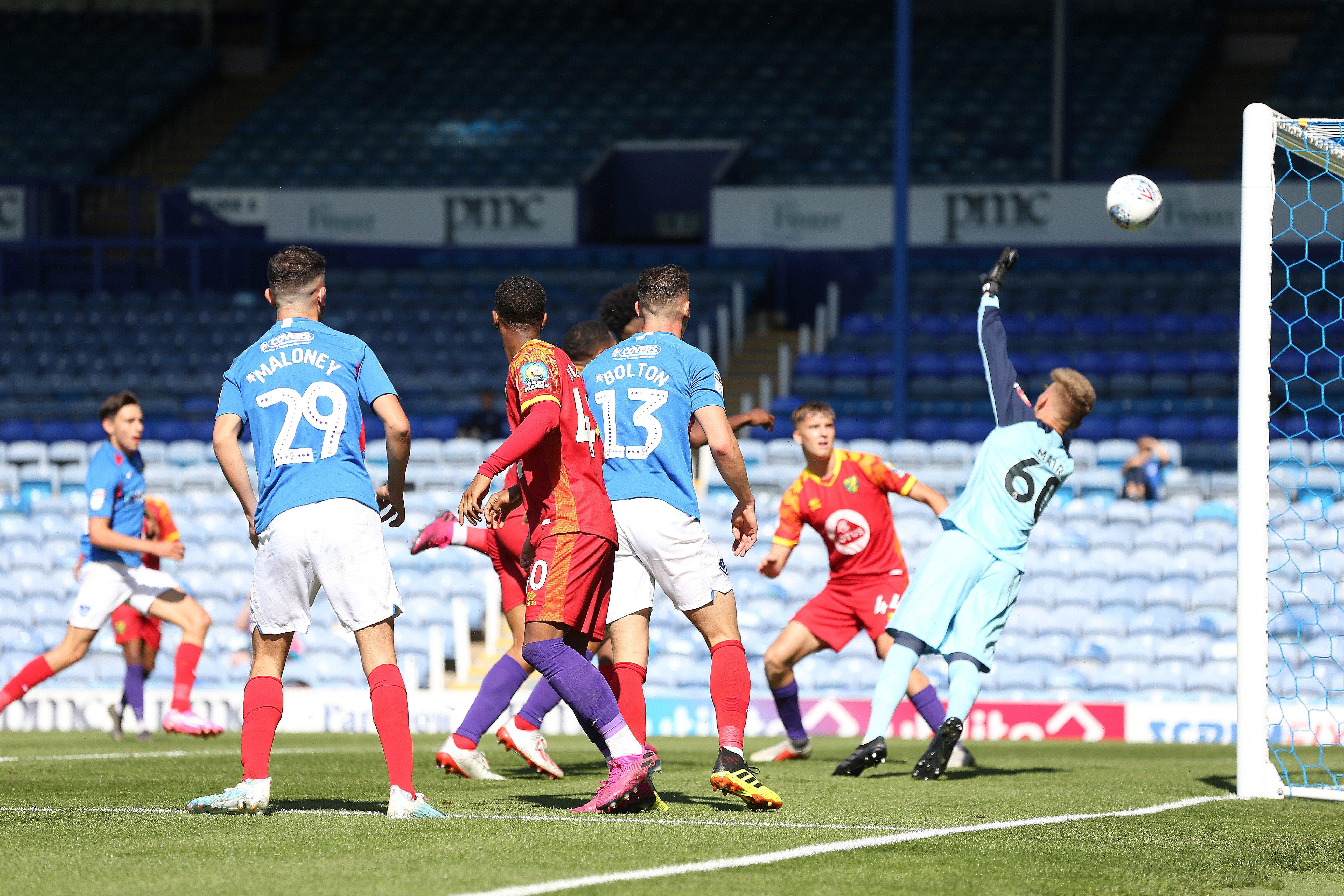 Ellis Harrison scores the first goal of the match
