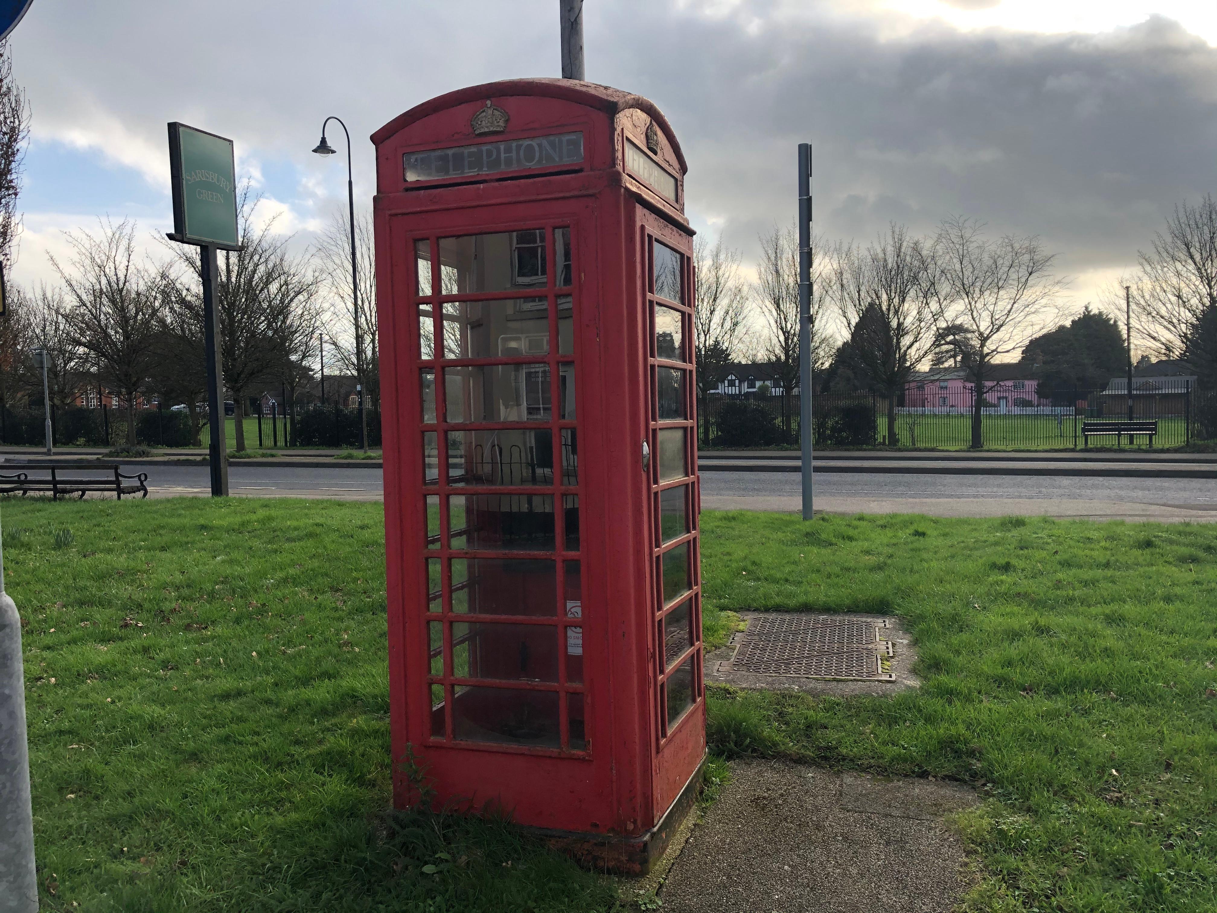 The phone box on Bridge Road, Sarisbury Green.
