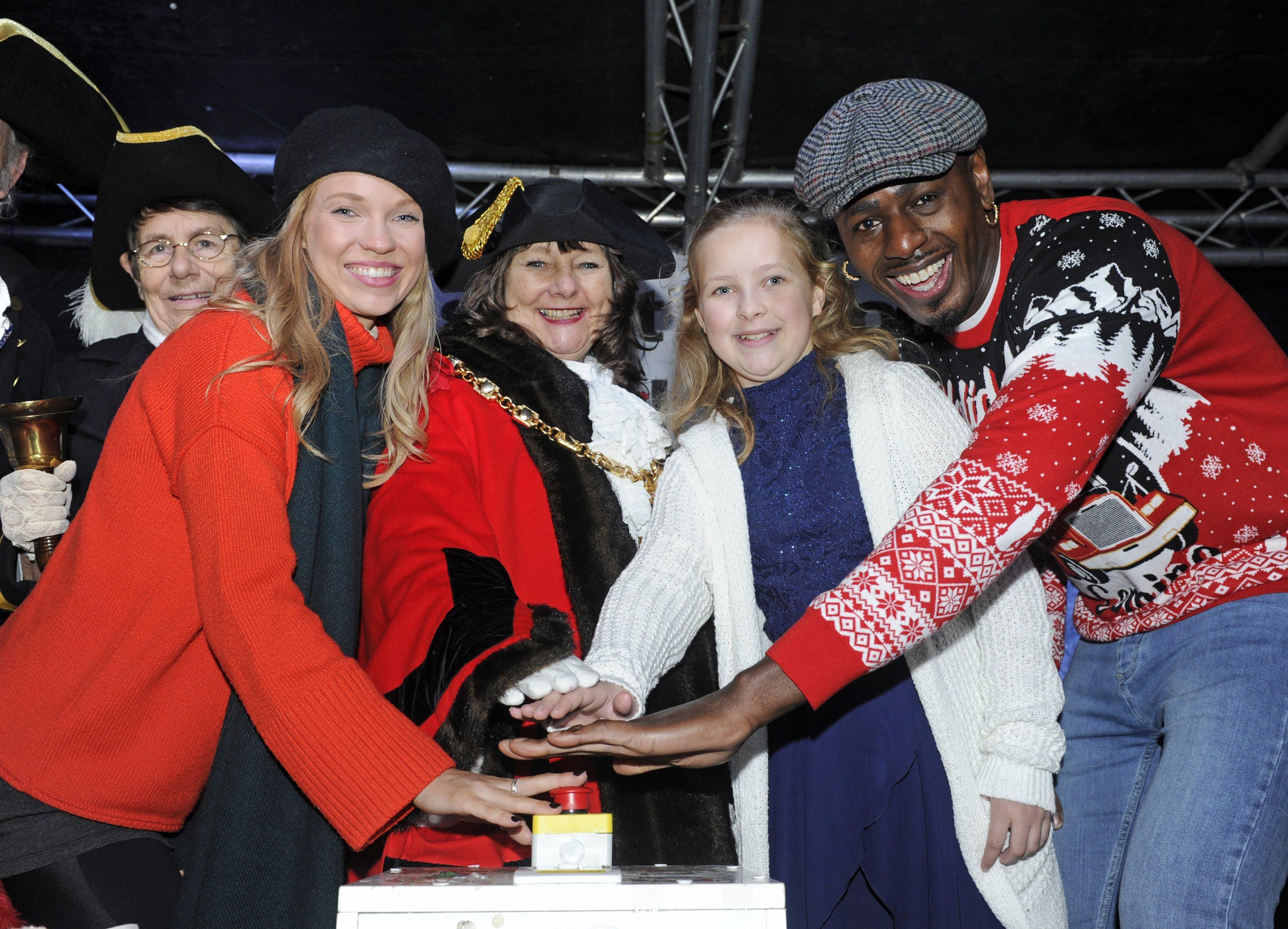 (l to r), Lucy Kane, Councillor Kathy Jones, Abigail Webber and Ben Ofoedu. Picture: Ian Hargreaves  (301119-4)