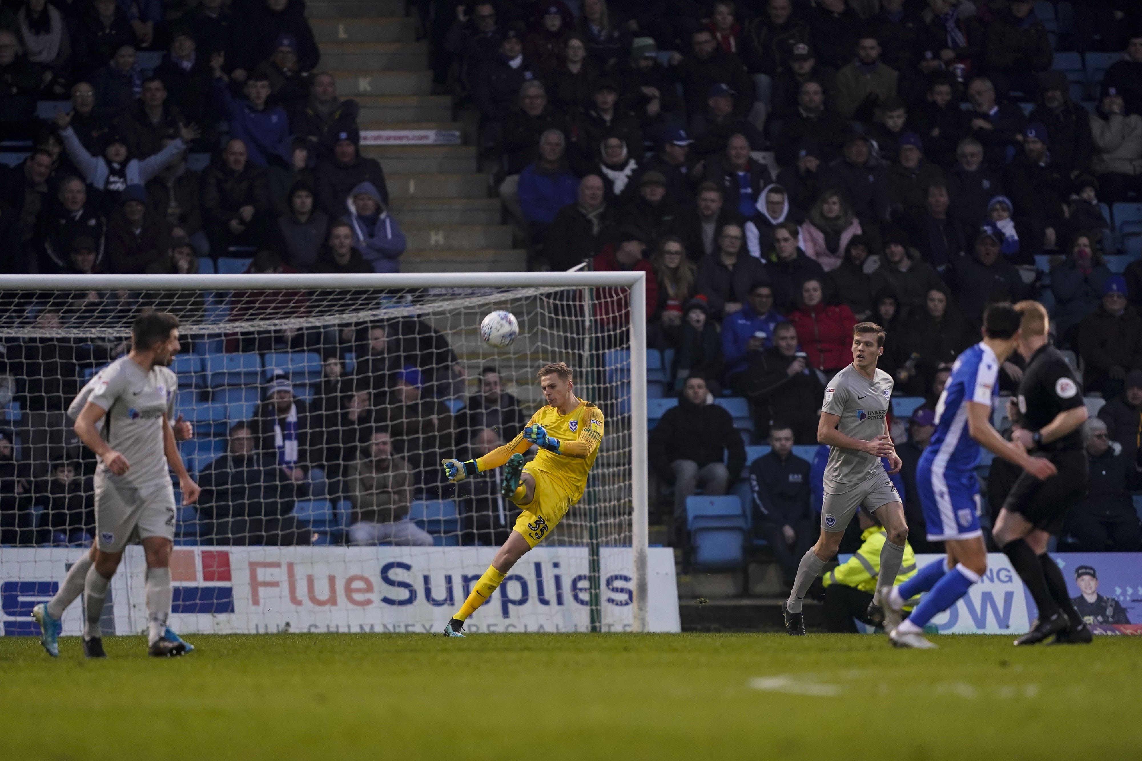 Alex Bass replaced Craig MacGillivray in goal at Gillingham. Picture: Jason Brown