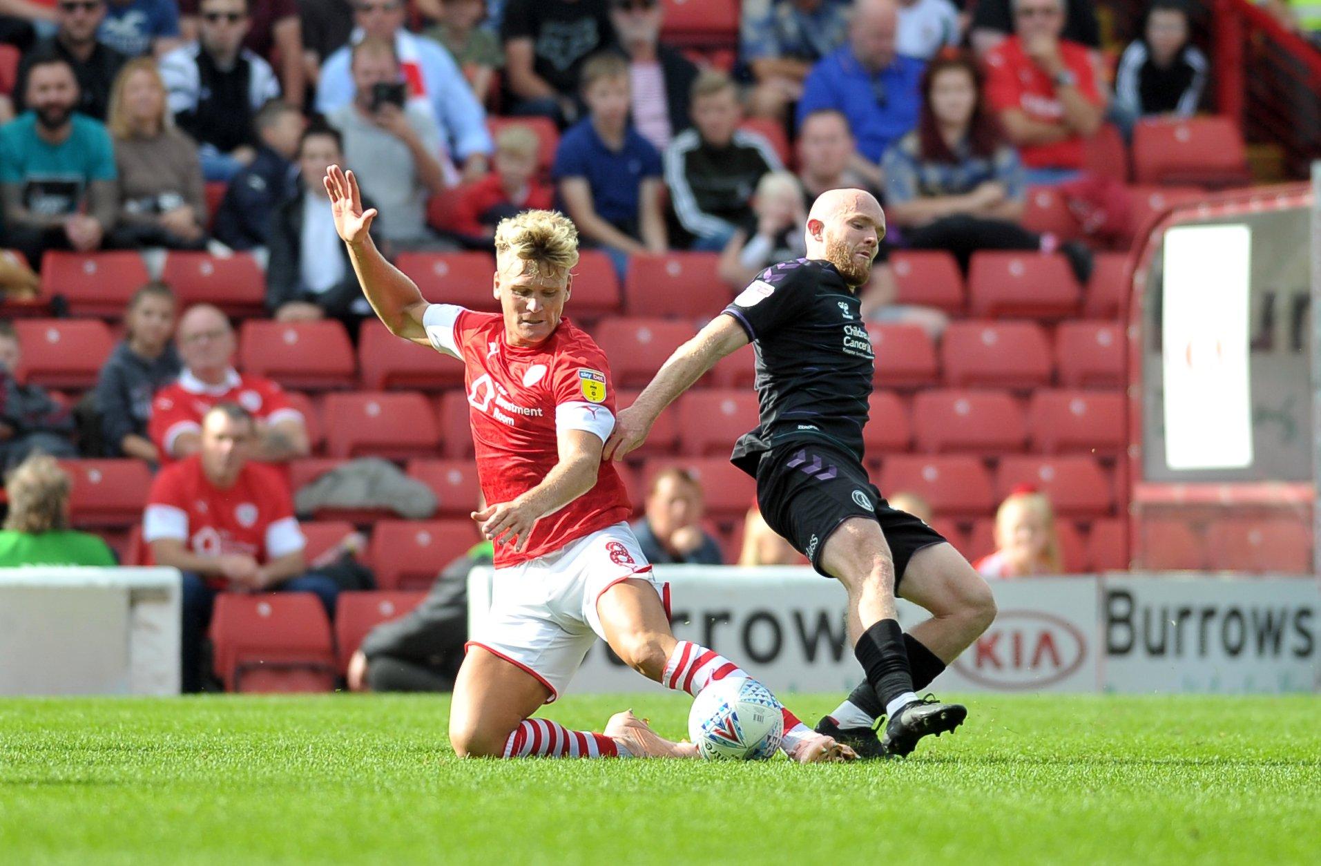 Cameron McGeehan in action for Barnsley against Charlton earlier this season.  Picture Tony Johnson.