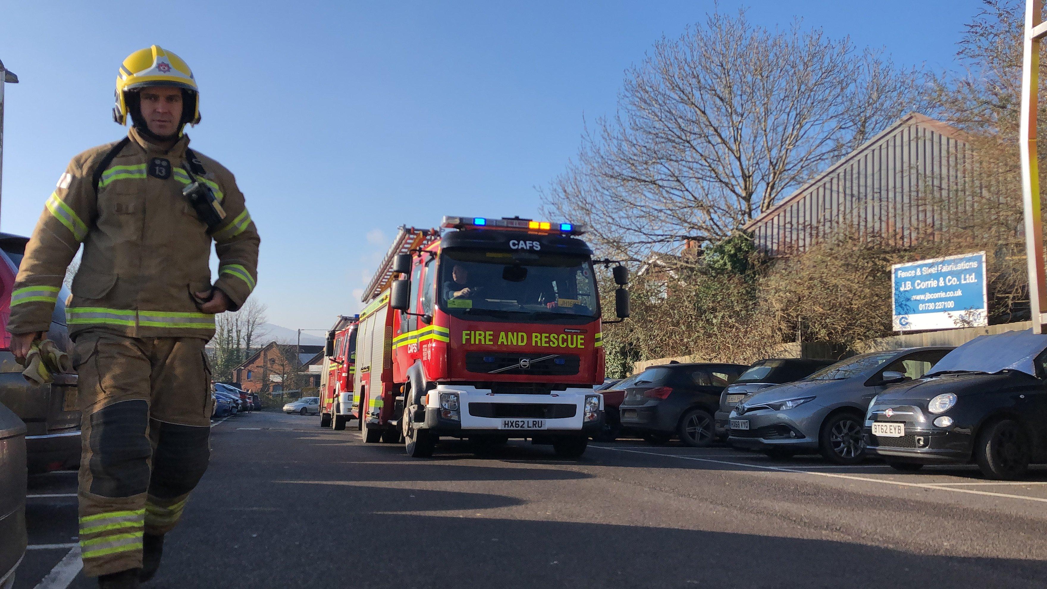 Four fire engines were called to Petersfield railway station after passengers were told to evacuate the train and platform due to a suspected fire.Picture: Tom Cotterill
