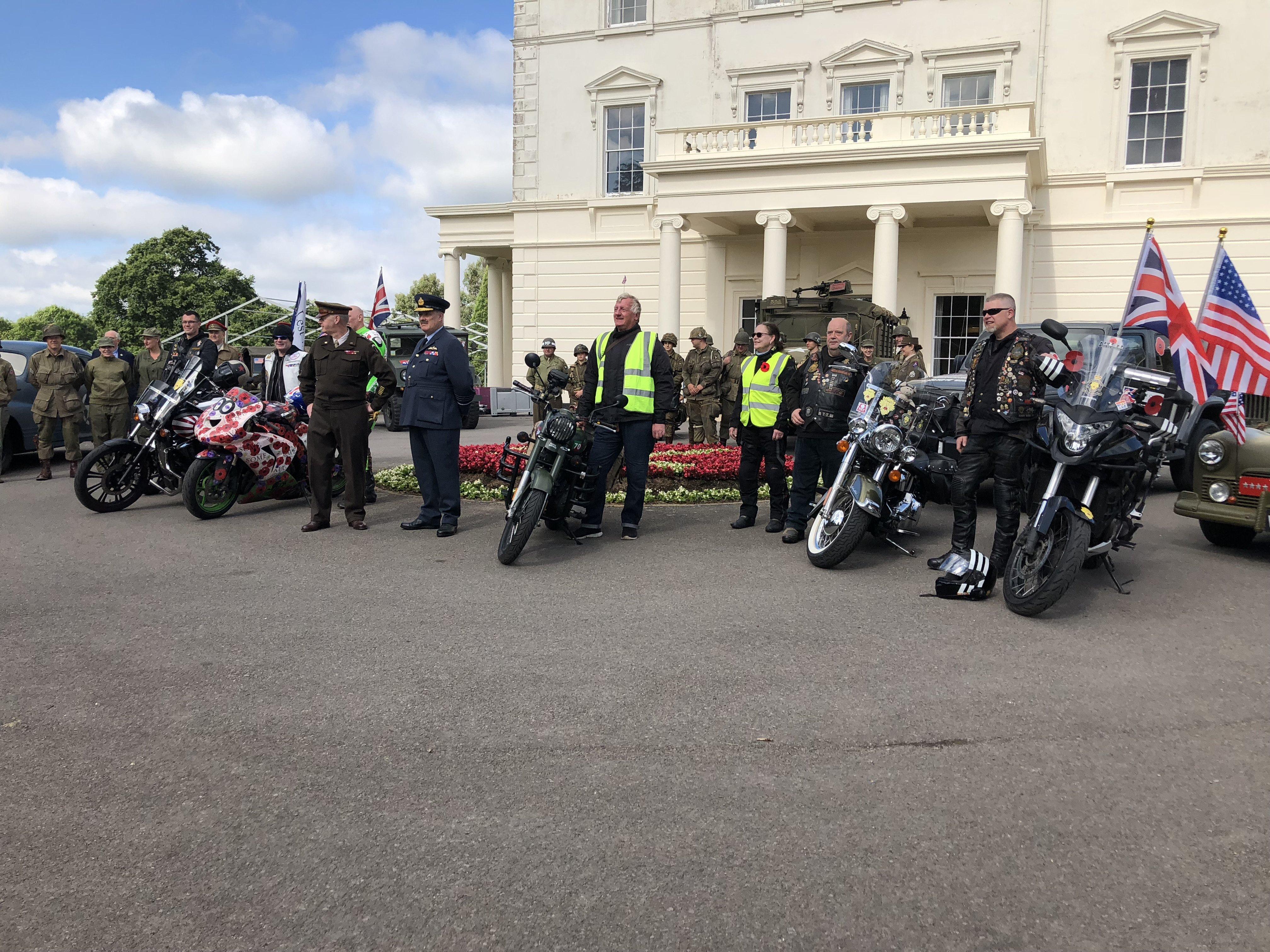 The D-Day 75 convoy group gathers at Southwick House before setting out to recreate the journey that Eisenhower took on June 5, 1944.