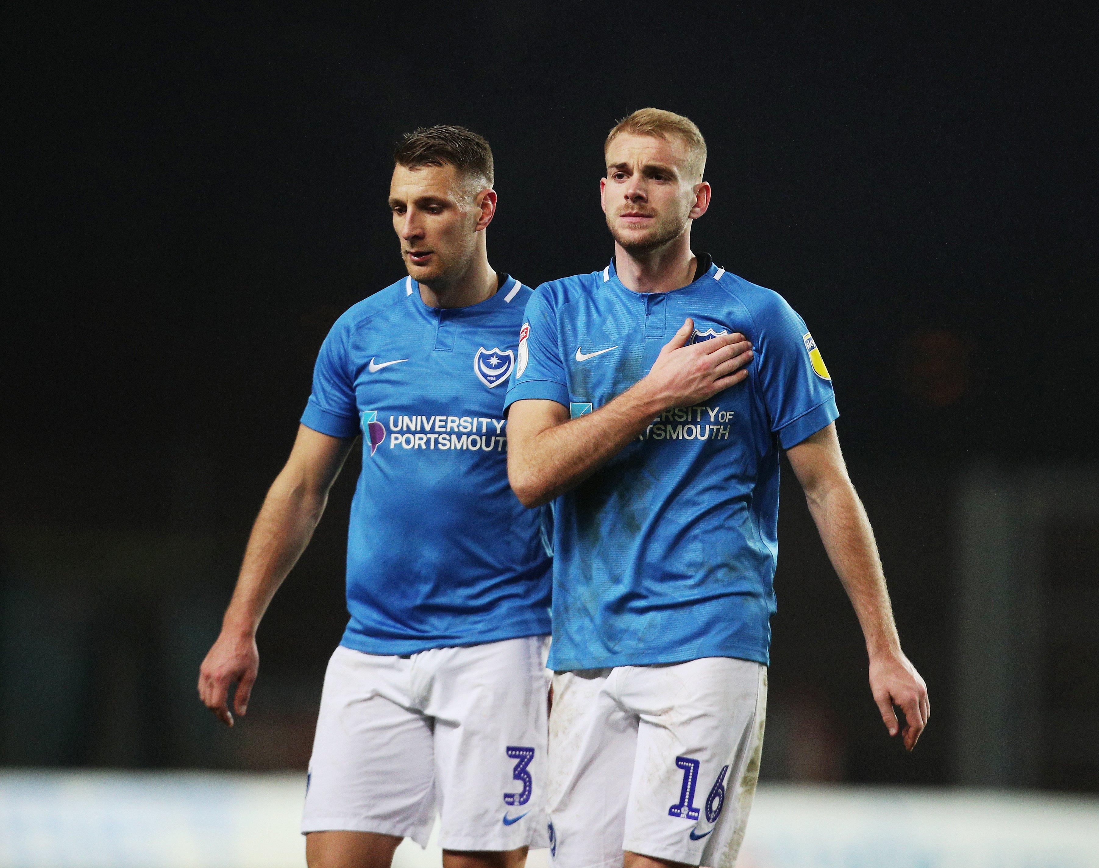 Lee Brown, left, and Jack Whatmough have been unable to win a starting spot since recovering from injury. Picture: Joe Pepler