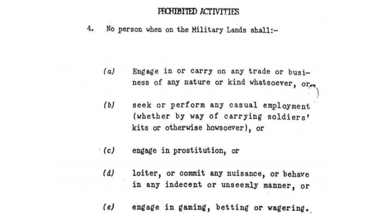 Section 4 of the Browndown and Rowner Military Lands by-law (1954). Picture: Ministry of Defence