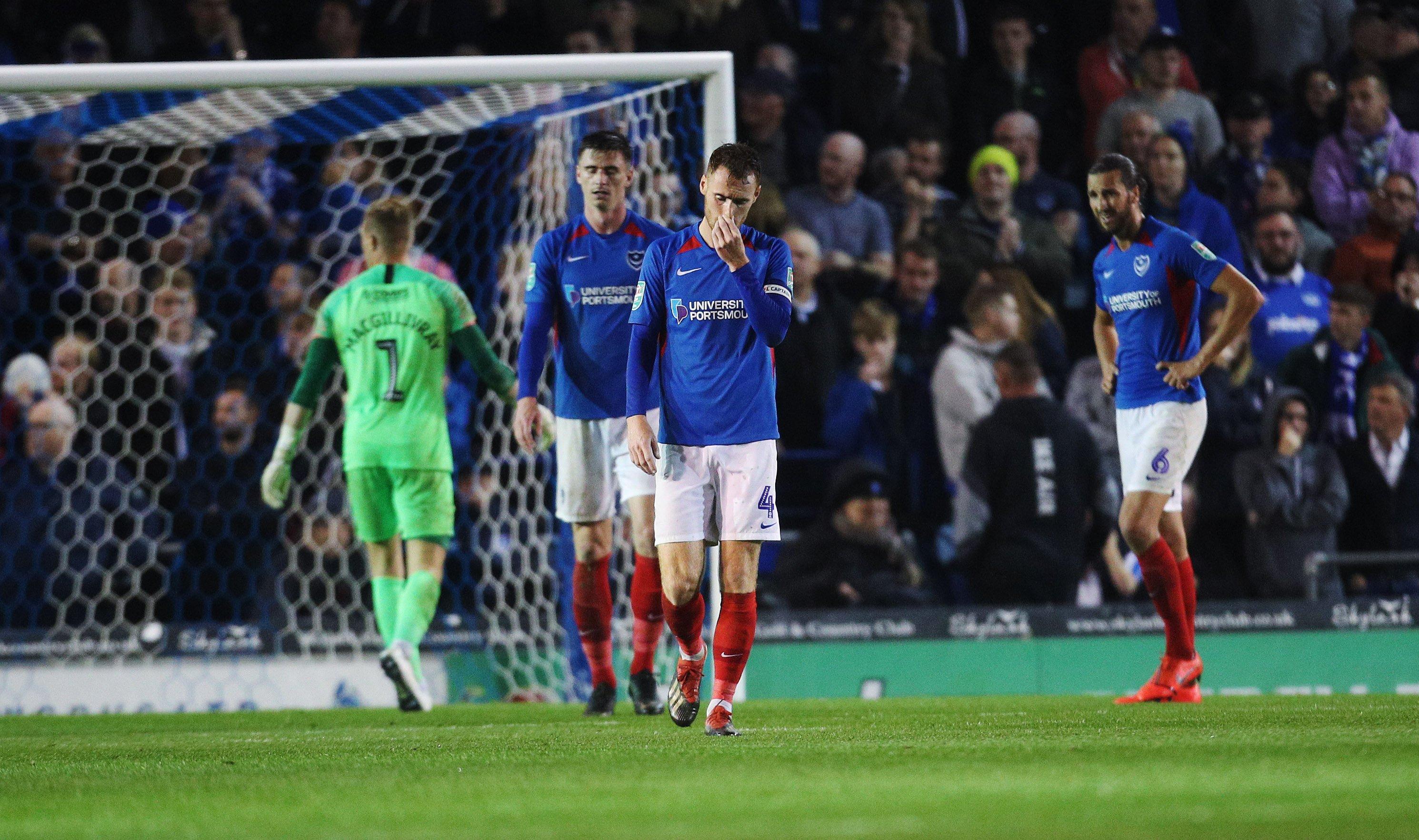 Pompey players are downbeat after conceding against arch-rivals Southampton