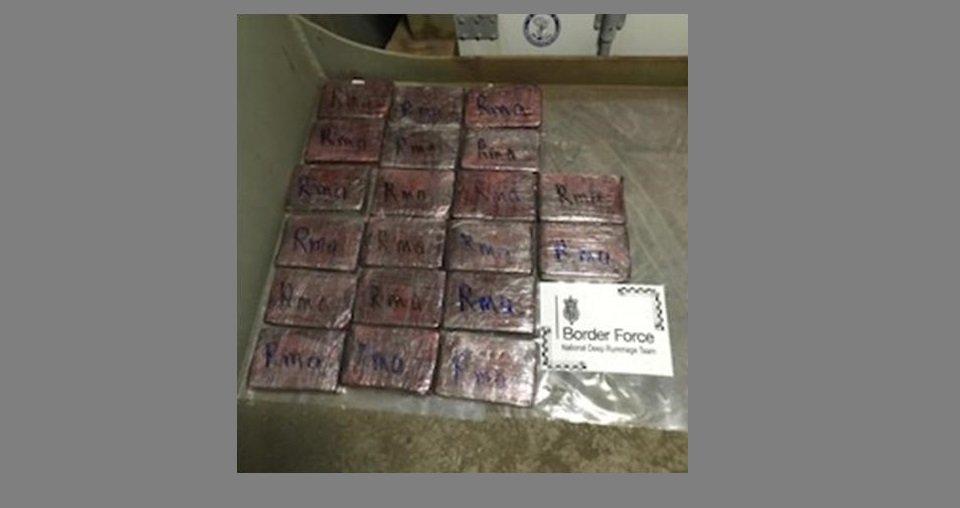Cocaine worth £1.3m on the streets was found in a cargo vessel at Portsmouth Interational Port on October 4. Picture: National Crime Agency