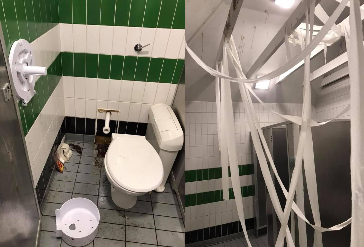 Youths damaged public toilets in  Kidmore Lane, Denmead on Wednesday night
Picture: Hampshire Constabulary