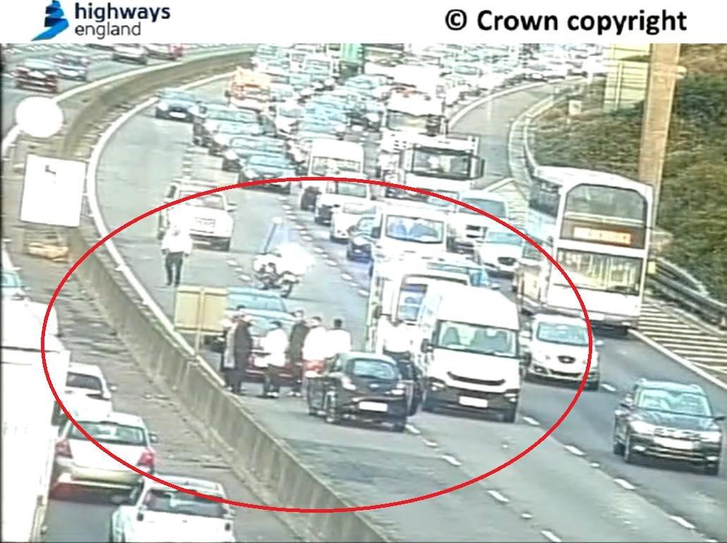 M27 Delays of an hour and two lanes blocked after incident between