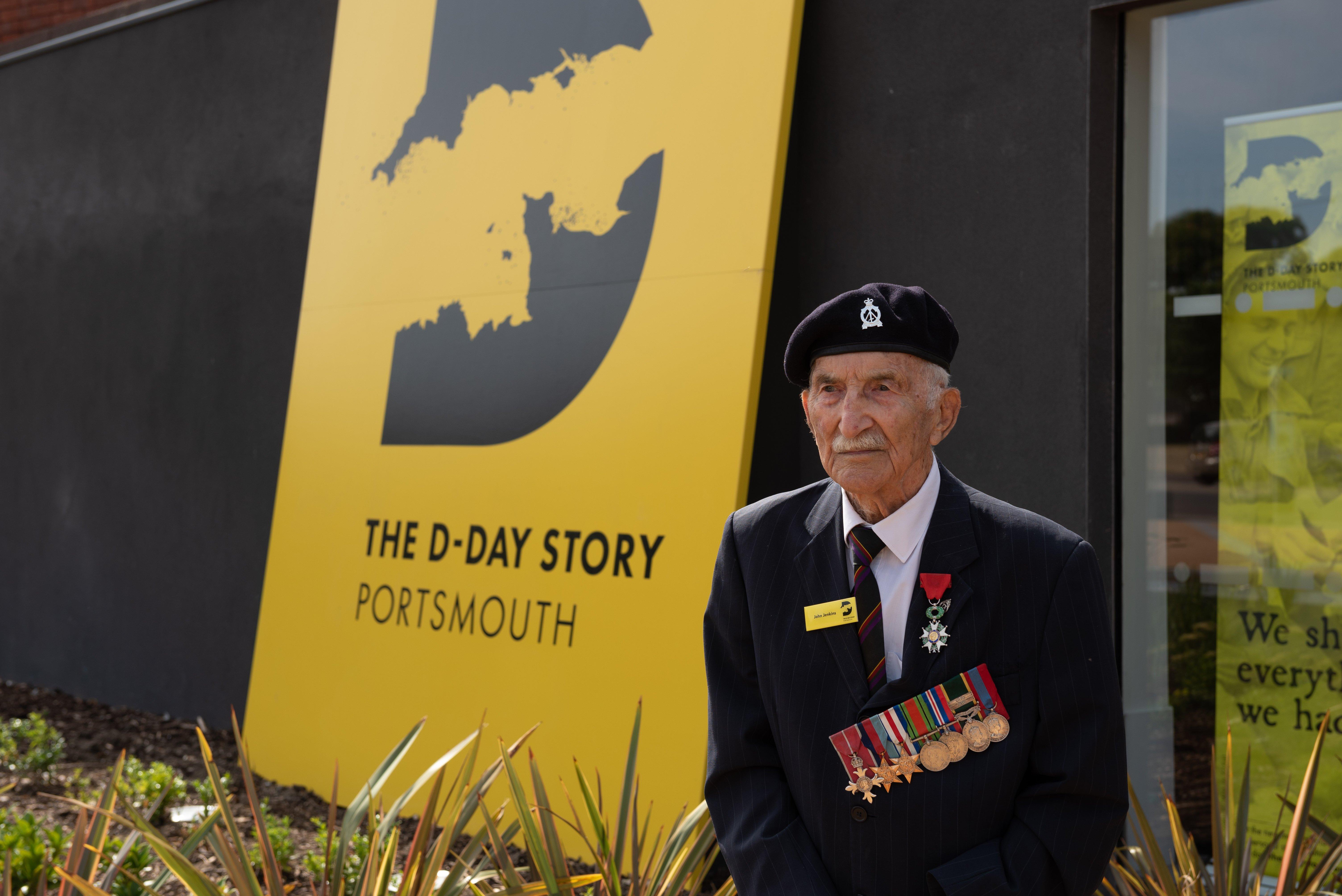 D-Day veteran John Jenkins at the D-Day Story in Clarence Esplanade, Southsea - John stands outside the D-Day Story Picture: Vernon Nash (180413-003)