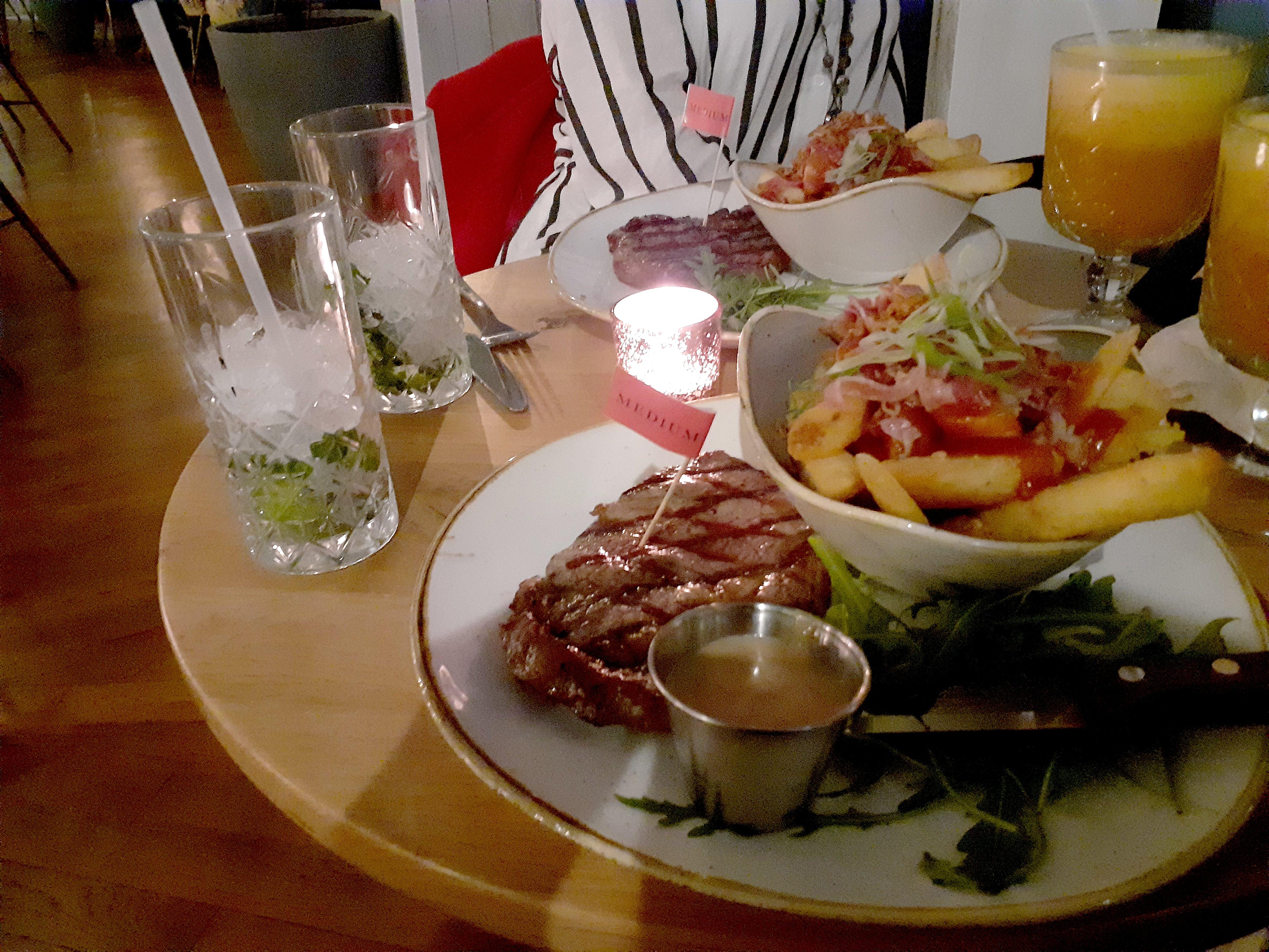 The fillet steaks and chunky chips at Eden.