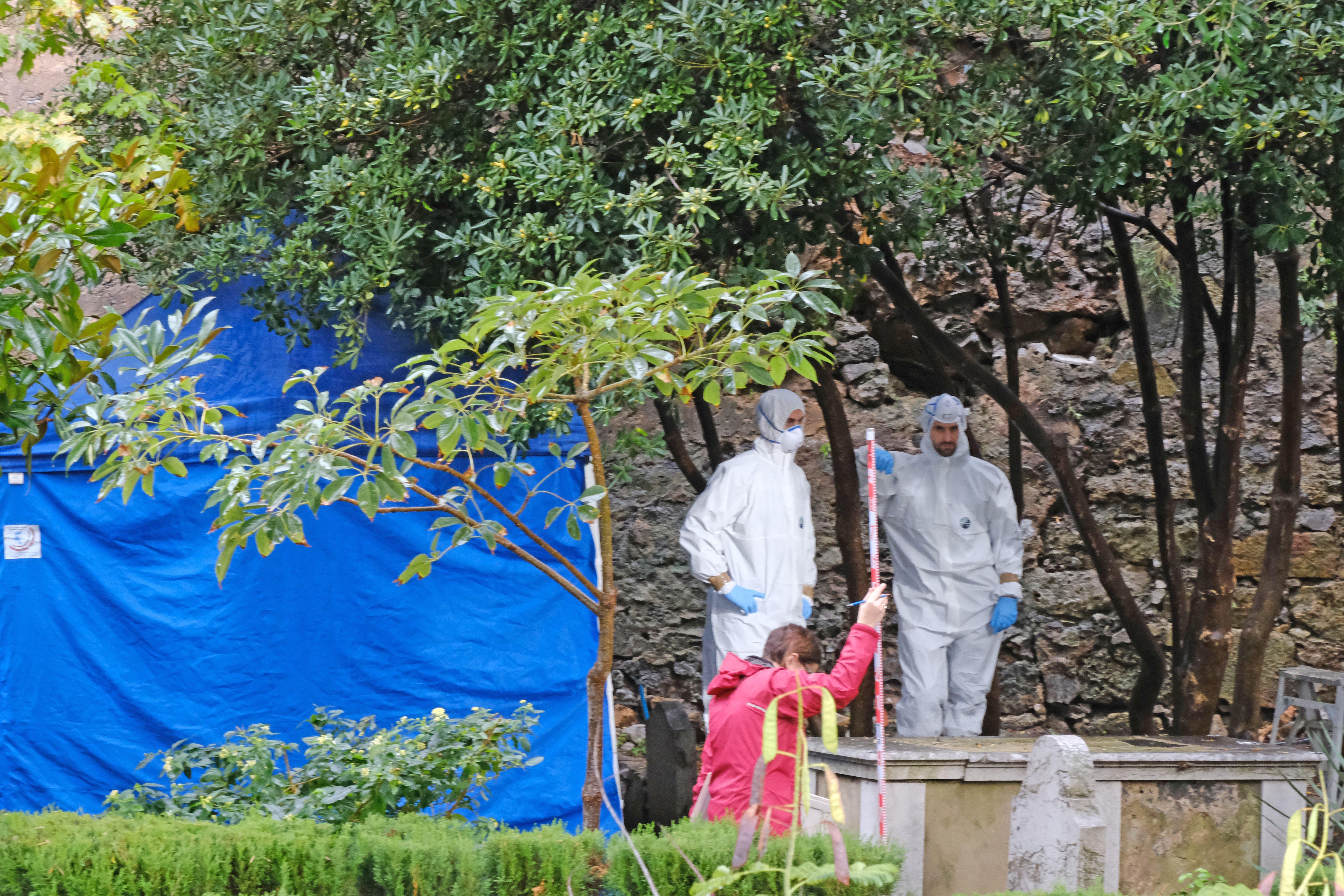 Pictures show the search on December 2 2019 for missing Royal Navy sailor Simon Parkes who vanished in December 1986 after HMS Illustrious arrived at the Rock. Hampshire police and Royal Gibraltar Police are searching Trafalgar Cemetery for his remains. Picture: Johnny Bugeja/Gibraltar Chronicle