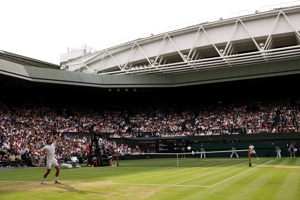 Wimbledon is right around the corner, beginning at SW19 on July 1 2024; but for those who missed out on tickets during the public ballot, how much will it cost you for seats on Center Court or Court One? (Credit: Clive Brunskill/Getty Images)