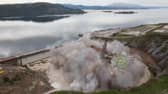 Striking footage shows a decommissioned oil rig being demolished with a controlled explosion, at Kishorn Port Limited's dry dock facility in Strathcarron, Wester Ross, Scotland