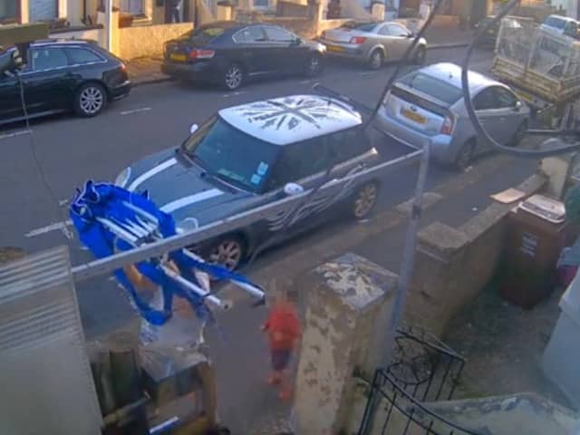 Man captured on CCTV stealing a gazebo from the front garden of Stuart and Sherry Whibley, in Gillingham, Kent, on June 19, 2024.