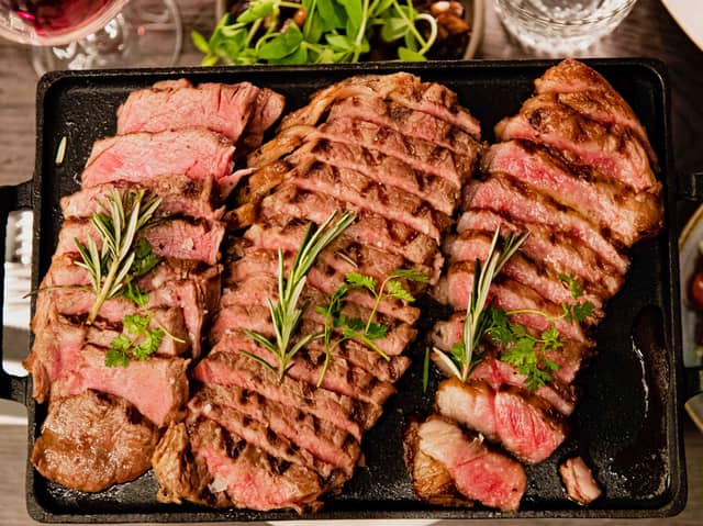 The steaks that are served for the all-you-can-eat Sunday roast. Credit: KöD London