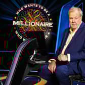 Jeremy Clarkson, sat in the host’s chair on set of Who Wants to be a Millionaire? (Credit: Stellify Media)