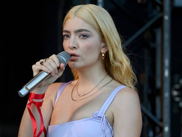 Lorde performs on the Pyramid Stage during day five of Glastonbury Festival at Worthy Farm, Pilton on June 26, 2022 in Glastonbury, England. (Photo by Kate Green/Getty Images)