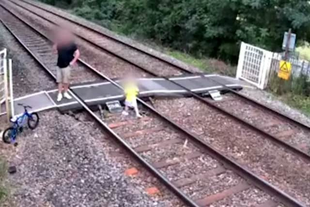 CCTV footage released by Network Rail capturing some of the reckless behaviour at a popular level crossing.  