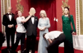 Protestors hit the waxwork of King Charles III
