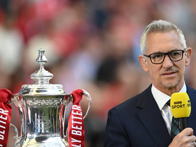 Gary Lineker at the FA Cup semi-final in April 2022