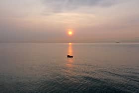 An empty dinghy used by migrants to get to Dover. A interim report has found that migrants trying to get to the UK who died after their dinghy capsized had reached UK waters.