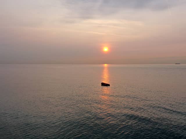 An empty dinghy used by migrants to get to Dover. A interim report has found that migrants trying to get to the UK who died after their dinghy capsized had reached UK waters.