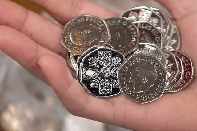 The 50p coins with showing King Charles III (photo The Royal Mint) 