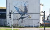 The Banksy mural in in Lowestoft, Suffolk, after the skip was removed