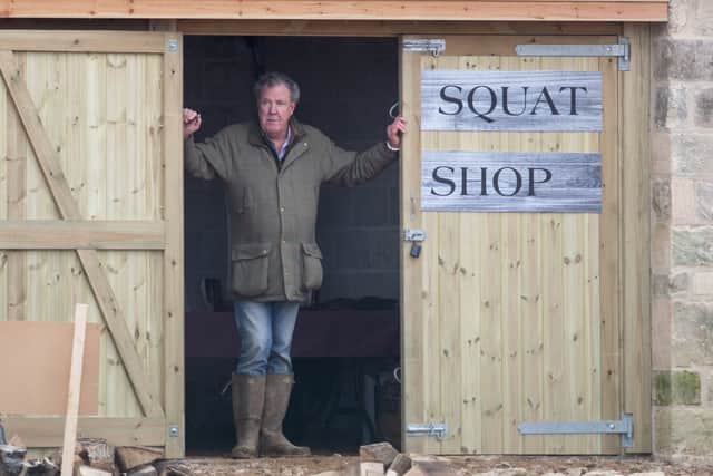 Jeremy Clarkson outside his Diddly Squat farm shop