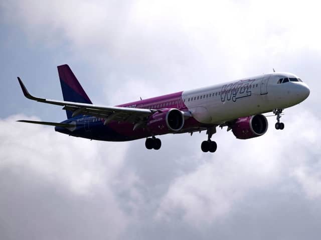 A Wizz Air jet (Photo by BEN STANSALL/AFP via Getty Images)