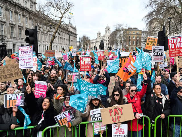 Teachers are  among just one of the many professions striking 