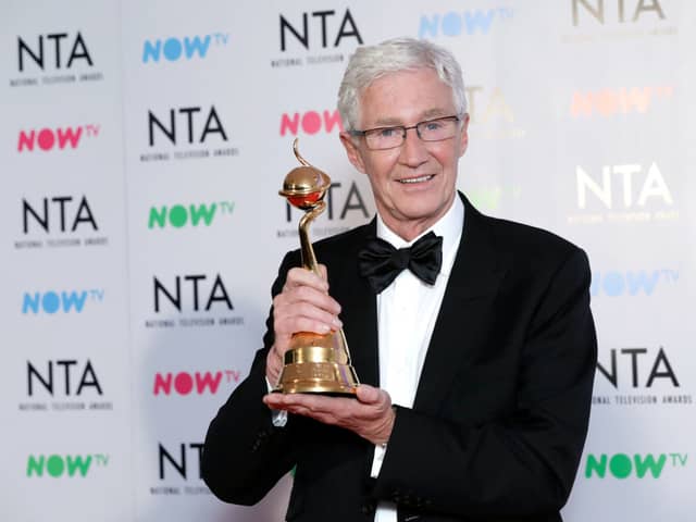 Paul O’Grady with the Special Recognition award “For The Love of Dogs” during the National Television Awards 2018 at the O2 Arena on January 23, 2018 in London, England.  (Photo by John Phillips/Getty Images)