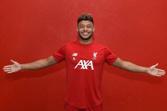 Alex Oxlade-Chamberlain signed a contract with Liverpool in August 2017, in Liverpool, England. (Photo by John Powell/Liverpool FC via Getty Images)