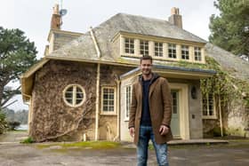 Tom Glanfield at the property he has bought, Sandbanks, Hampshire.  The entrepreneur who bought the ‘world’s most expensive bungalow’ has revealed what it’s like inside - including a “death trap” swimming pool and a leaking roof.  