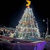 Christmas tree made entirely out of lobster pots (photo: Filey Fishtive Tree)