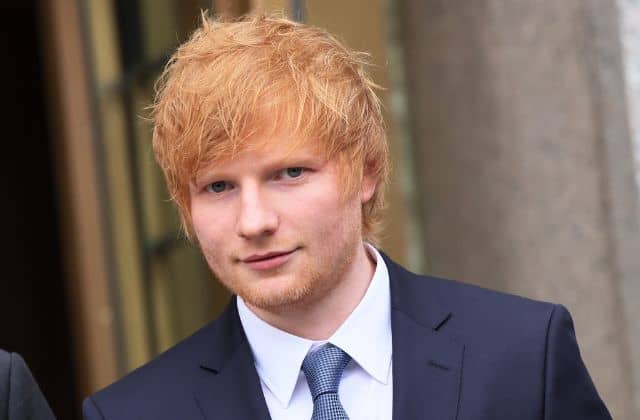 Musician Ed Sheeran leaves after the first day of his copyright-infringement trial at Manhattan Federal Court o