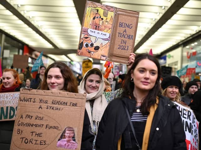 Teachers are striking again. Credit: OLI SCARFF/AFP via Getty Images