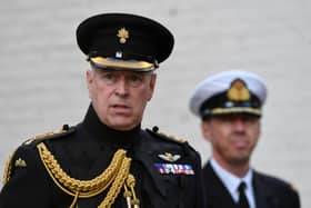 Britain's Prince Andrew, Duke of York, attends a ceremony commemorating the 75th anniversary of the liberation of Bruges on September 7, 2019 in Bruges. (Photo by JOHN THYS / AFP) (Photo by JOHN THYS/AFP via Getty Images)