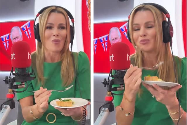 Amanda Holden gives her verdict on King Charles’ Coronation Quiche. (Photo Credit: Instagram/thisisheart)