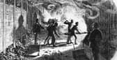 Changing retorts at the London Gas Company’s works at Vauxhall in 1889. Picture for illustrative purposes by Rischgitz.  
