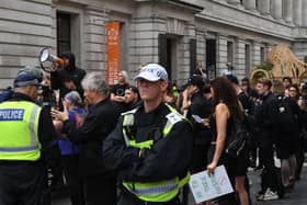 Sajid Javid calls anti-vax protesters ‘idiots’ following protests which saw children injured (Photo by Chris J Ratcliffe/Getty Images)