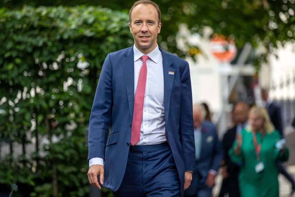 Labour calls for “full investigation” into whether Hancock and other ministers used private email (Photo by STEVE REIGATE/POOL/AFP via Getty Images)
