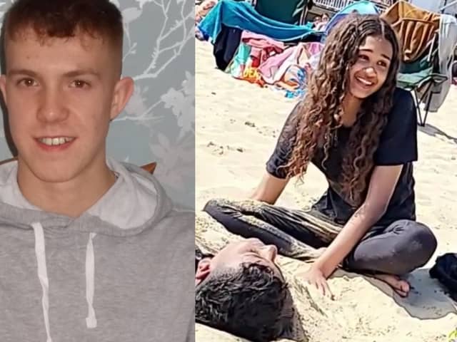 Joe Abbess, 17, and Sunnah Khan, 12, died after getting into difficulty in the water off Bournemouth beach (Photo: Dorset Police / Stephanie Williams / Twitter)